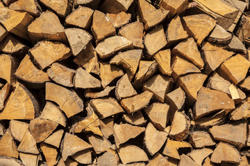 Pile of wood for fireplaces.