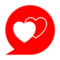 Icono simbolo corazones en comentario
