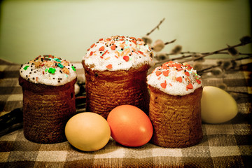 Easter sweet baked and color eggs