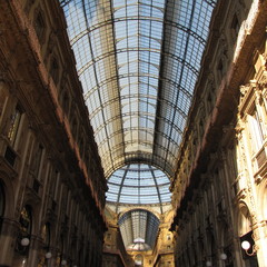 inside Vittorio Emanuele Gallery in Milan