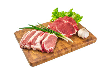 Fresh raw meat on a cutting board