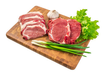 Fresh raw meat on a cutting board