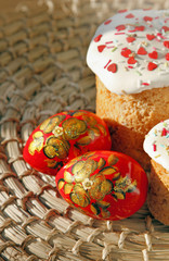 Easter sweet baked and color eggs