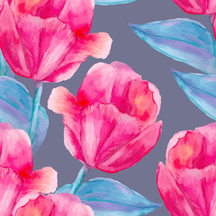 Watercolor seamless floral pattern