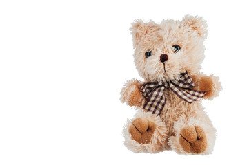 Teddy-bear toy isolated on a white background.