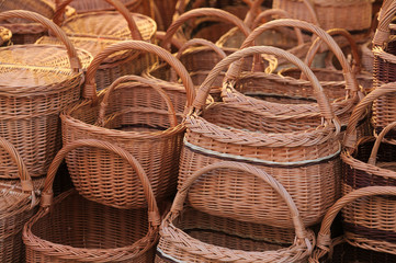 wicker baskets on market © fotovapl