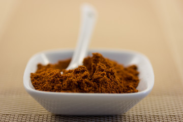 Paprika in Dish with Spoon