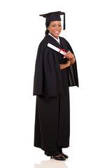african american female graduate full length
