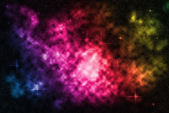 Deep space starfield with colorful nebula, background