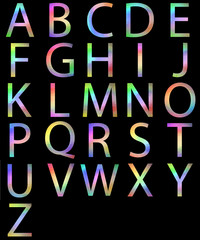 English alphabet with triangles. Vector.