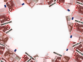 Euro background. Ten euros.