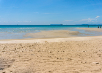 Fototapeta na wymiar texture of sand beach of Koh Kood, Thailand sea