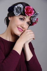 Naklejka premium Mujer romántica