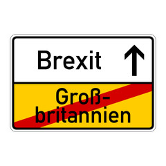 ortsschild grossbritannien brexit I