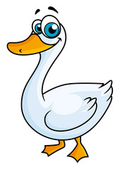 Cartoon goose with big eyes