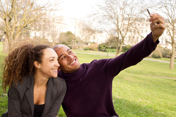 young couple taking a selfie
