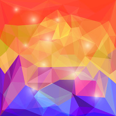 Abstract bright polygonal triangular background with lights