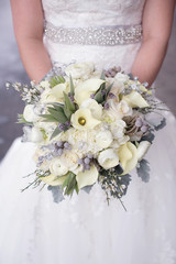 Bride Holding a Wedding Bouquet