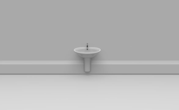 Ceramic sink in bathroom