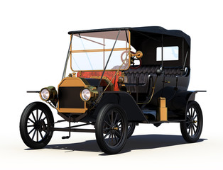 Antique Car with Clipping Path.