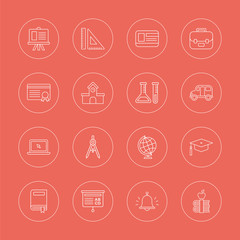 School line icon set