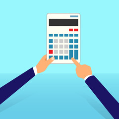 calculator business man accountant hand vector