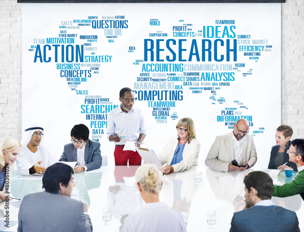 Poster research study report response result action concept