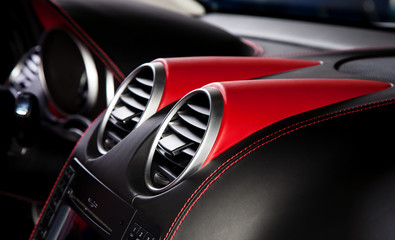 Modern car interior, close up photo