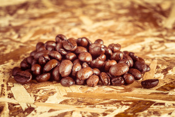 Coffee beans  with filter effect retro vintage style