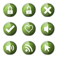 SEO Internet Sign Green Vector Button Icon Design Set 4