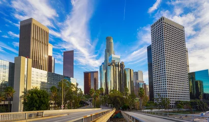 Foto op Plexiglas De skyline van de stad van Los Angeles © Mike Liu