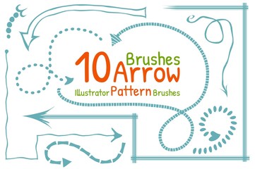 Vector brushes set with arrows