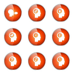 Think Web Internet Orange Vector Button Icon Design Set