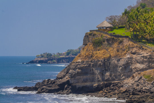 Beautiful panoramic view of Sunzal beach in El Salvador