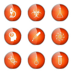 Science Instruments Orange Vector Button Icon Design Set