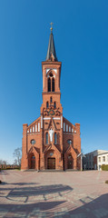 Obraz premium Catholic Cathedral on the Pastavy town.