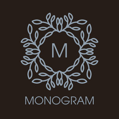 Luxury, simple  and elegant monochrome  Vector  abstract monogra
