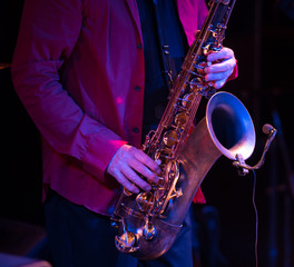 Fototapeta premium saxophone player in concert