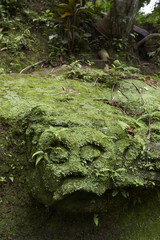 stone face in rock and earth as holy symbol