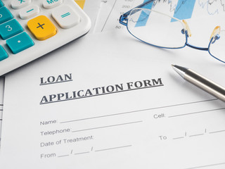 loan application form on the desk.