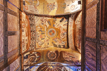 Fototapeta na wymiar Mosaic interior in Chora church at Istanbul Turkey