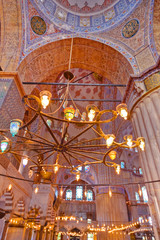 Obraz premium Blue mosque interior in Istanbul Turkey