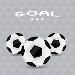 vector illustration of three soccer balls