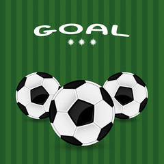 Obraz premium vector illustration of three soccer balls