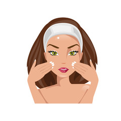 Facial massage. Vector illustration