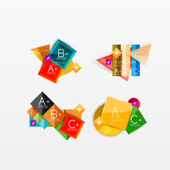 Set of modern geometric infographic web layouts