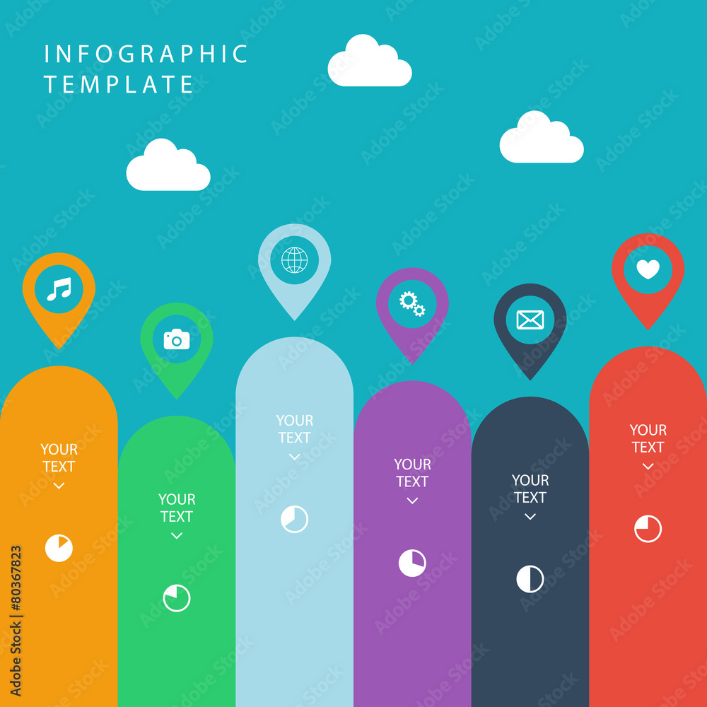 Poster infographic template for web design, presentation.
