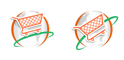 shopping cart logo orange