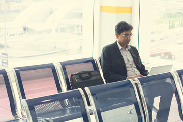 indian business male waiting at the airport