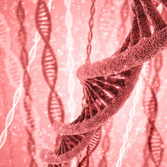 Digital illustration DNA structure in colour background